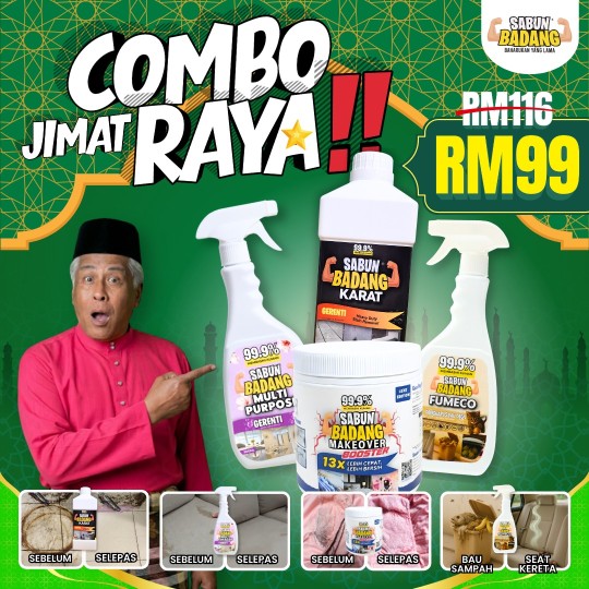 Combo Jimat Raya – Rumah Bersih Dengan 1 Set Sabun Badang Viral