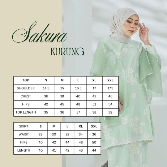 Sakura Kurung (Black)