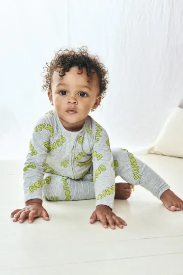 Zippy Wondersuit Bonds Bubble Logo Grey Marle